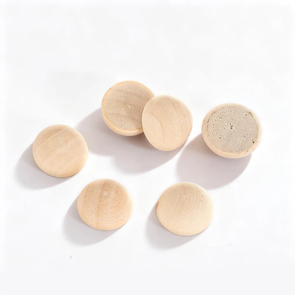 120 pz 15mm Mezza Palline di Legno Perline Divise Non Finite Emisfero per Progetti di Vernice FAI DA TE Giocattolo Artigianale Decorazioni Per La Casa Forniture Abbellimento