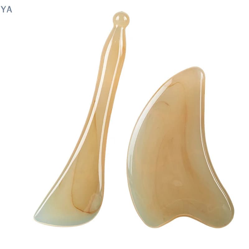 [Y] Tavoletta Massaggiante in Resina per Gua Sha, Strumento per Massaggio Viso e Occhi, Raschietto SPA per Viso, Collo, Schiena, Corpo e Gambe