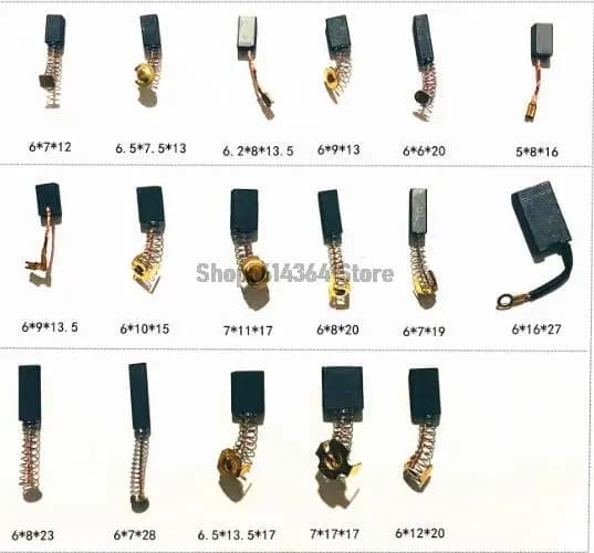 Spazzola di carbone da 4 pezzi per smerigliatrice angolare, trapano a percussione, martello demolitore, smerigliatrice, levigatrice 6mm 43A/44A/103A
