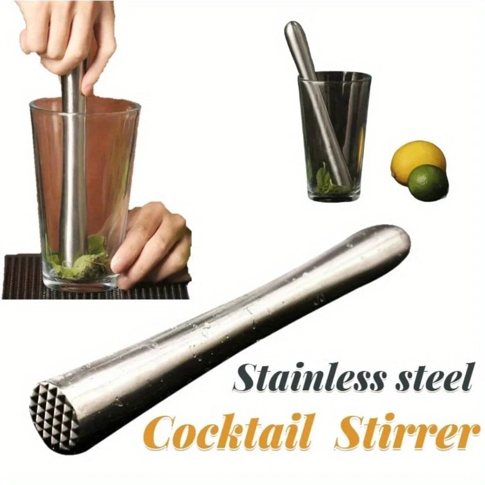 1pc Cocktail Shaker Stick Muddler Drink Pusher Home Brewing & Wine Making Barware Acciaio Wine Mixing Stick Muddler Drink Agitators