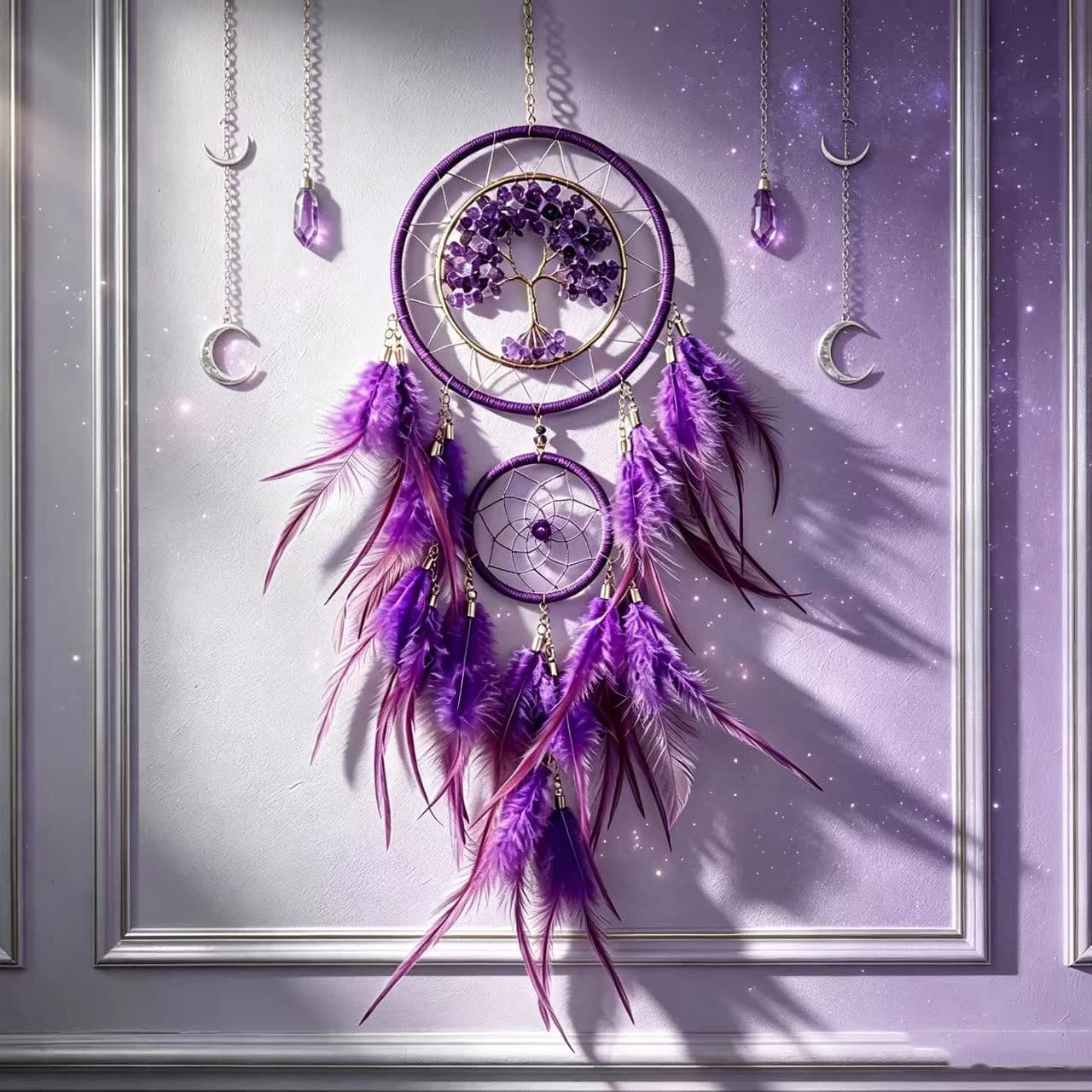 Handmade Tree Of Life Dream Catcher Feather Wind Chime Ornaments Home Living Room Wall Hanging Nordic Gift Decor