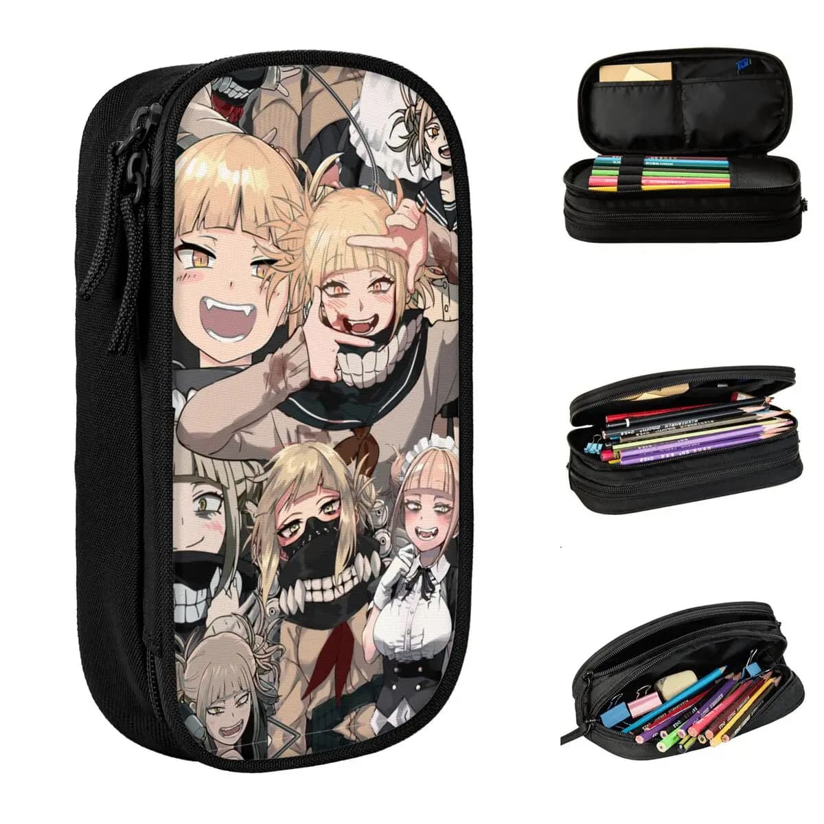 Astuccio tributo a Himiko Toga, Boku No My Hero Academia, porta penne manga, borse per studenti, ragazzi e ragazze, astucci con cerniera per la scuola