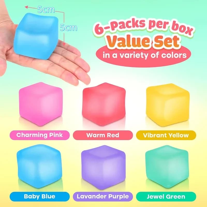 Ice Cube Shape Antistress Toy in High Density Gel, Squishy Sensoriale for Decompression and Stress Sollievo