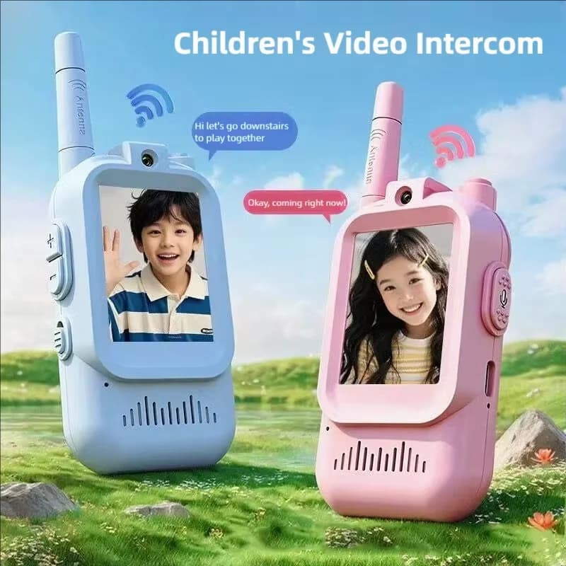 2pcs Kids Video Walkie Talkie Rechargeable Indoor Outdoor Toys One-Click Call Essential for Camping Hiking Adventures Gift