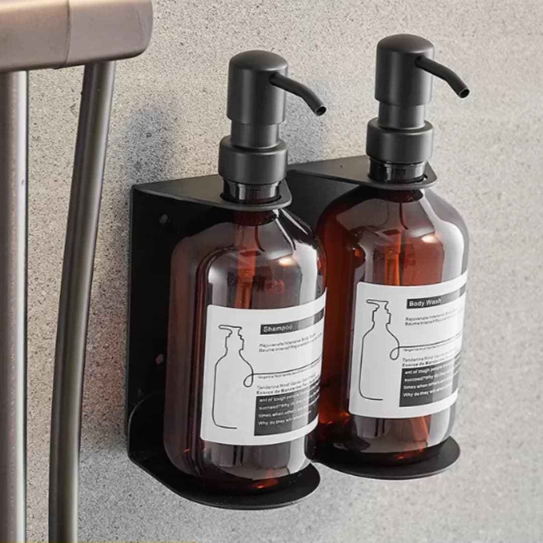 Dispenser di sapone nero per montaggio a parete Dispenser di sapone liquido per mani da bagno/Dispenser di sapone da cucina SUS304 Bottiglie di shampoo da bagno