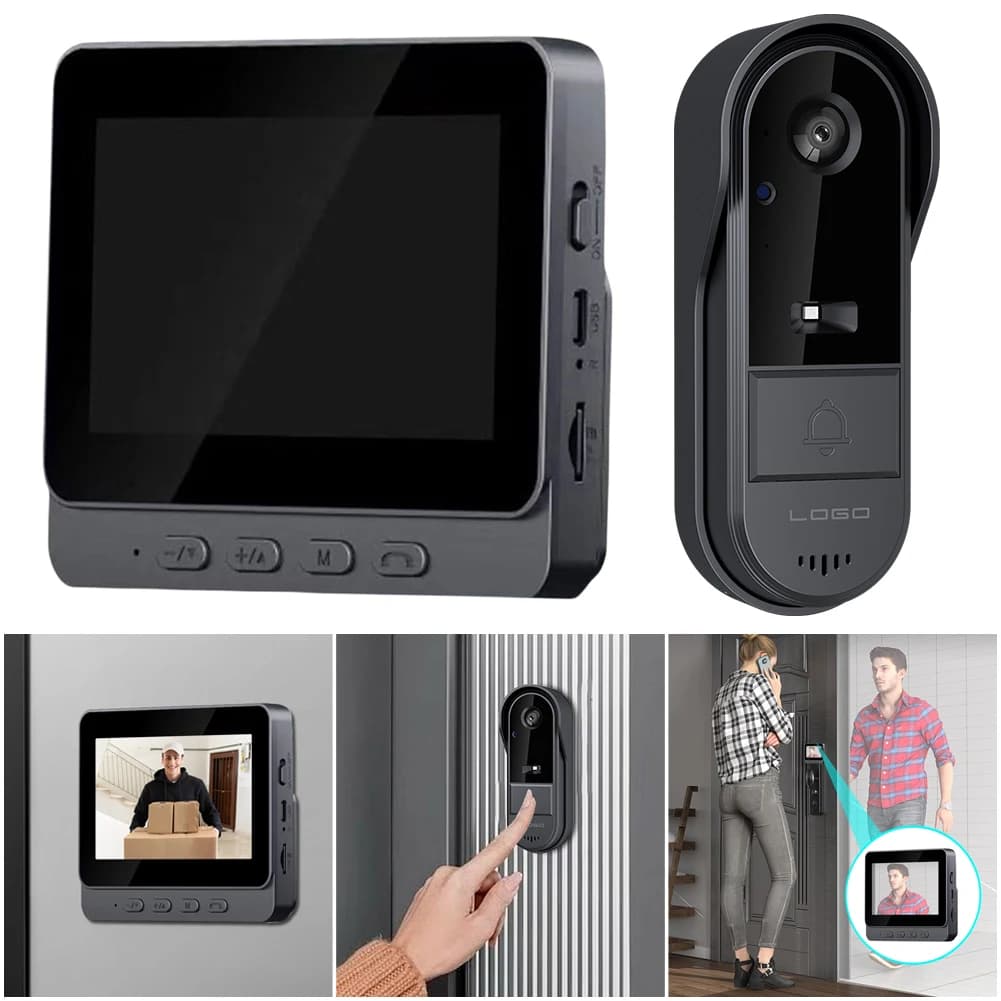 2.4G WiFi Wireless Visual campanello HD schermo IPS da 4.3 pollici IR Night Vision Door Eye Camera videocitofono campanello