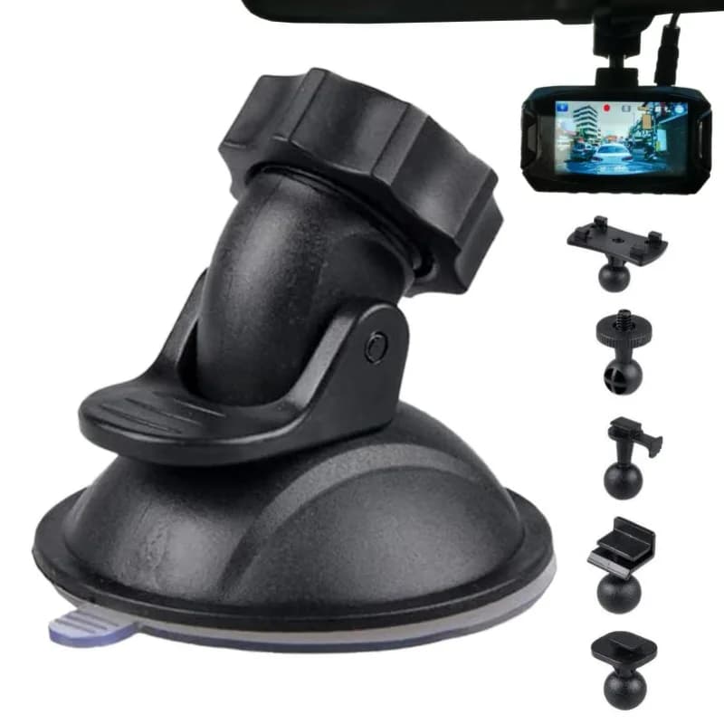 Suction cup holder for DVR for car, dashboard support with 5 adapters, compatible with base for vehicle recorder, universal for car