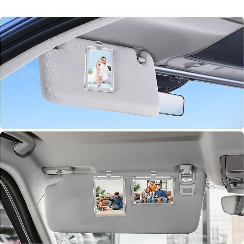 1/2/3 pezzi cornice per foto visiera per auto clip per foto decorazione interna auto per la guida dell'auto ricordo visiera parasole organizzatore regalo per coppie