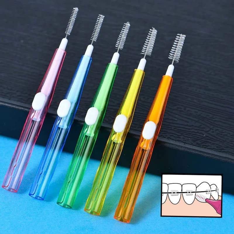 5/10/30/60/100 pezzi pulizia tra i denti igiene orale ortodontico filo interdentale stuzzicadenti spazzolino dentale 0.6mm-1.5mm