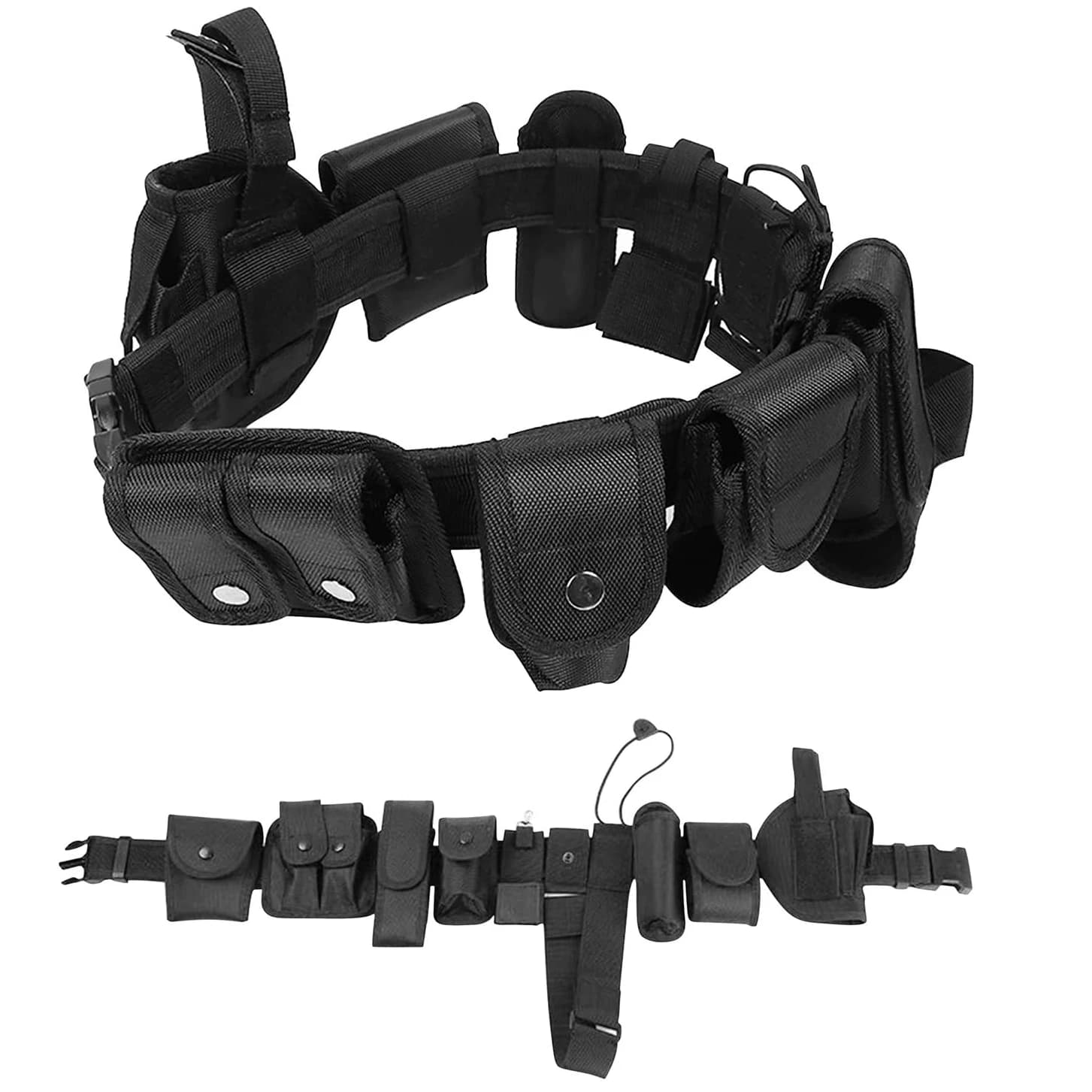 Tactical Battle Belt Airsoft Duty Belt Set Adjustable Nylon Military Security Belt Hunting Belt Gun Holster Baton Holder