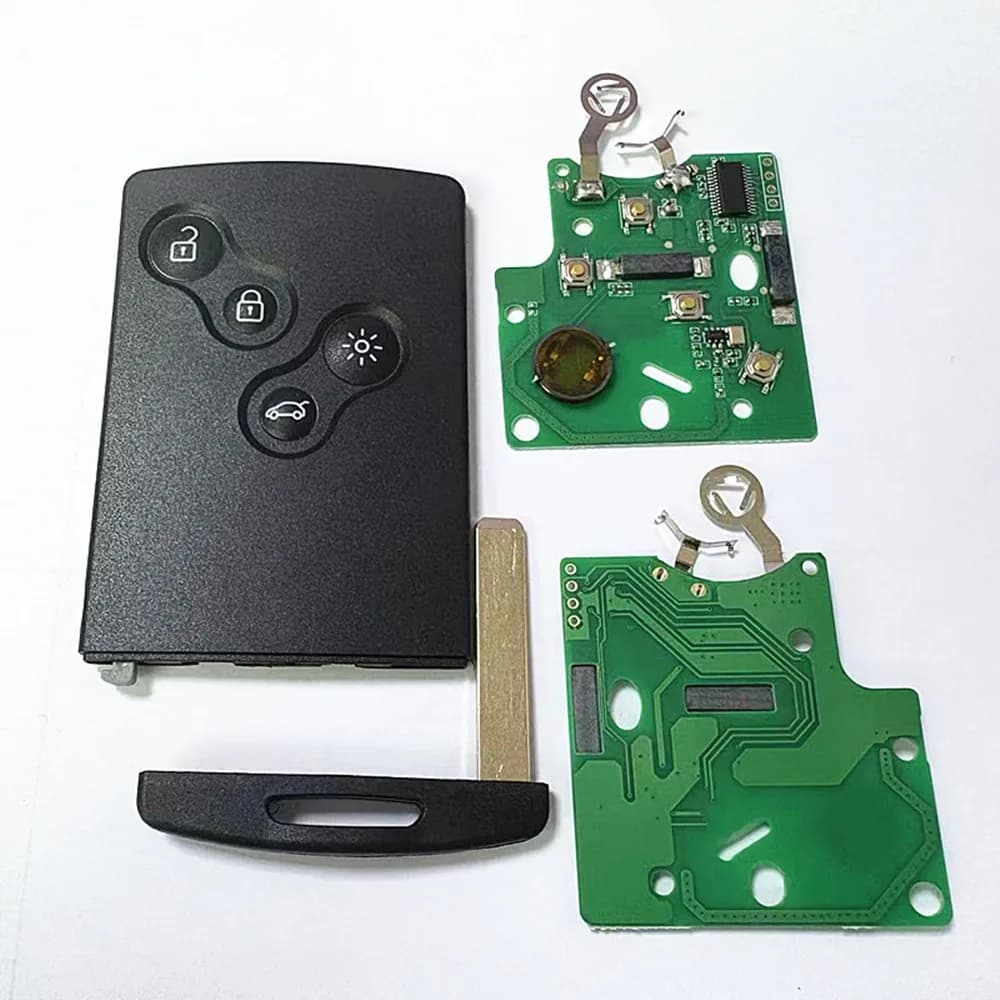 Kgreat Chiave A Distanza Della Carta Senza Chiave 4 Bottoni Smart Chiave 433mhz PCF7952 ID46 Chip per Renault Megane 3 Megane III Chiave A Distanza Auto
