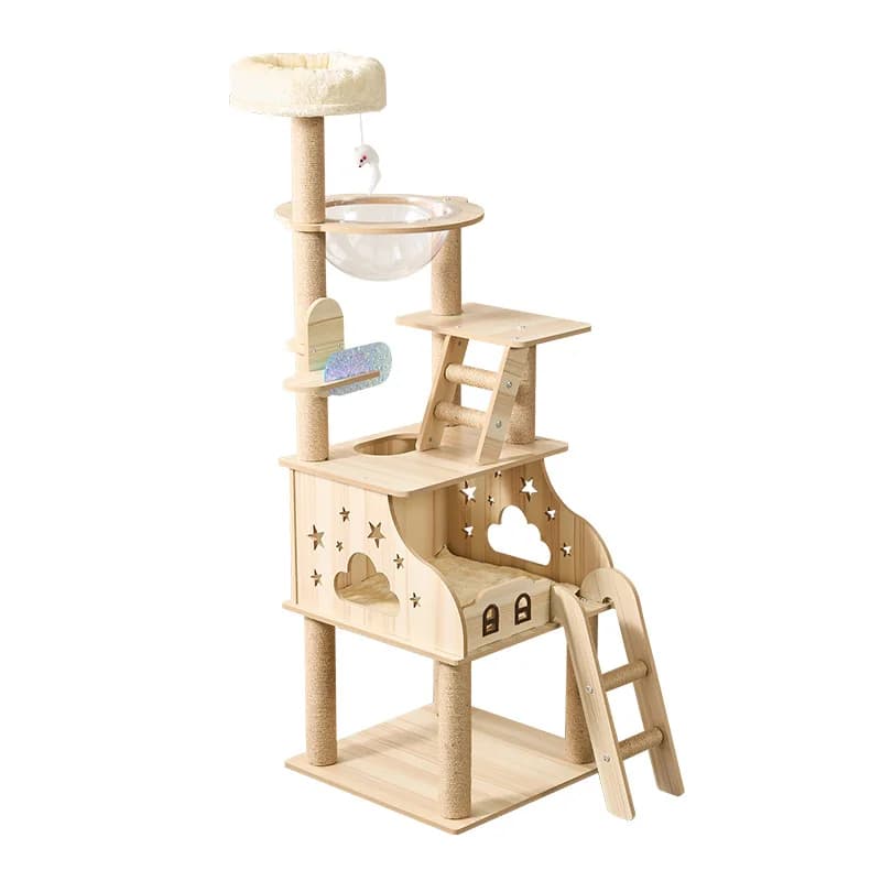 Telaio da arrampicata per gatti colorato in acrilico, colonna da grattare in corda di canapa per albero integrata con ripiano per arrampicata