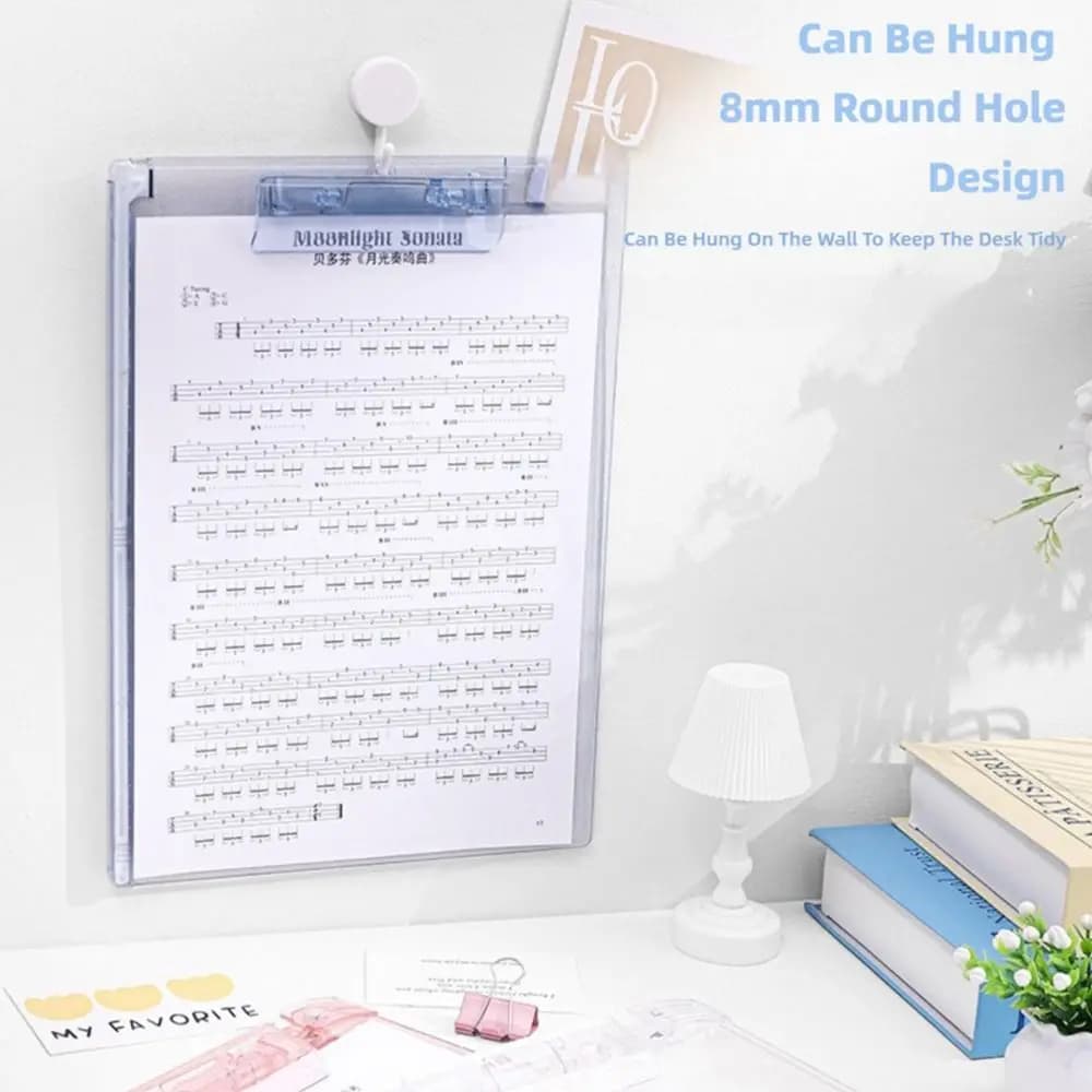 Portable Acrylic A4 File Folder Transparent Vertical Writing Board Clip Thickening Plate Clamp Gift
