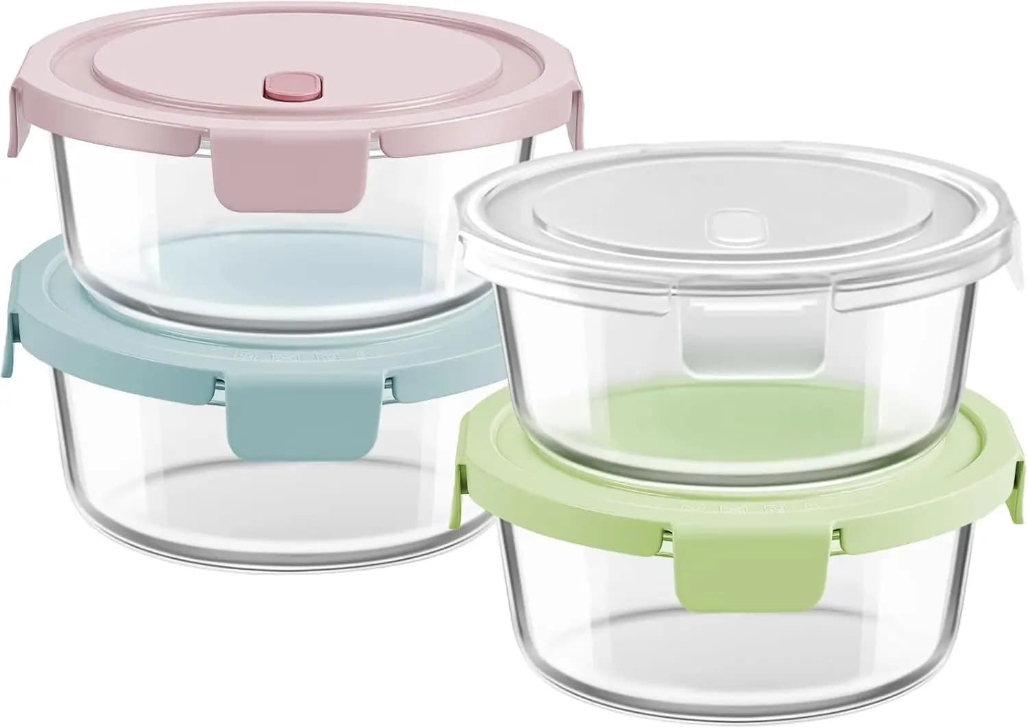 Contenitori in Vetro da 30oz per Preparazione Pasti con Coperchi, Set Ermetico da 3,75 Tazze per Conservazione Alimenti, Adatti a Microonde e Lavastoviglie (Confezione da 4)