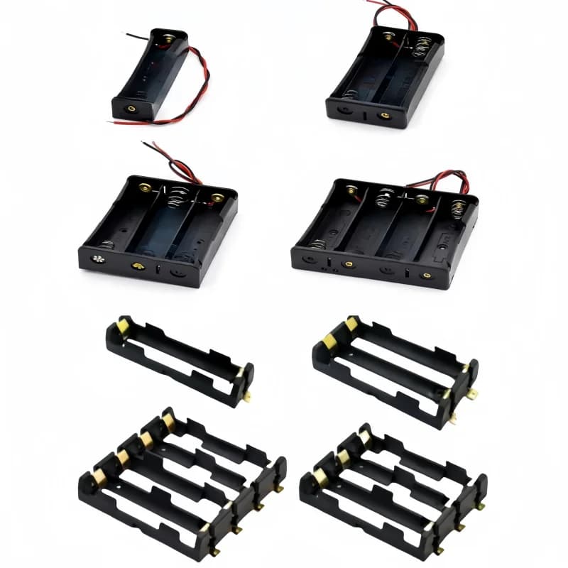 2 pezzi ABS 18650 Custodie per batterie di riserva 1X 2X 3X 4X 18650 Custodia per scatola di immagazzinaggio supporto batteria 1 2 3 4 Slot Contenitore per batterie con perno rigido