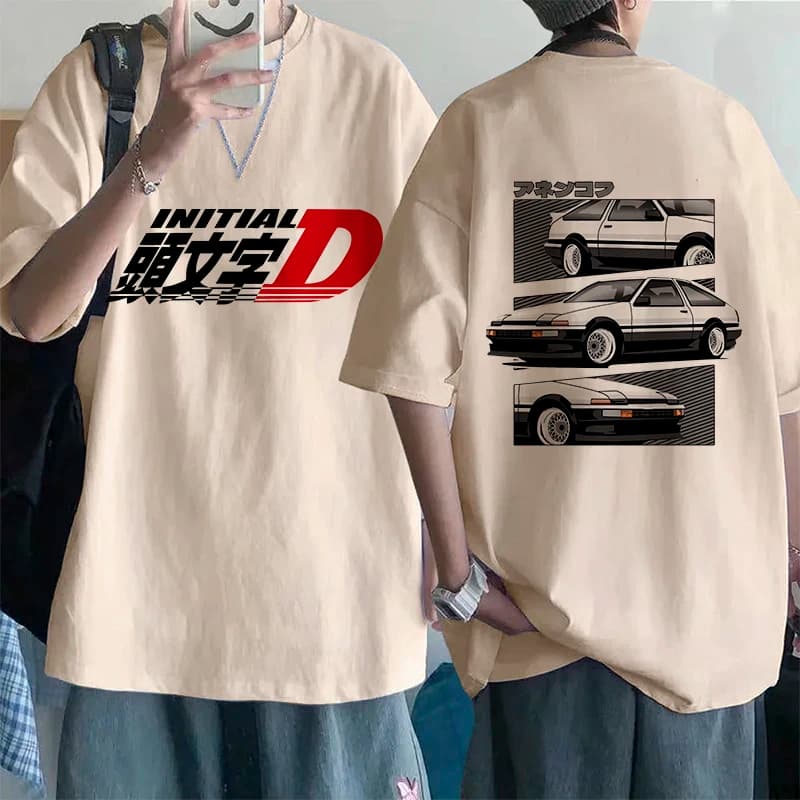 Anime giapponese Iniziale D T-shirt taglia EU Redsuns Cartoon Gothic Tops AE86 Divertente Harajuku Manga Tshirt da uomo T-shirt grafica da uomo
