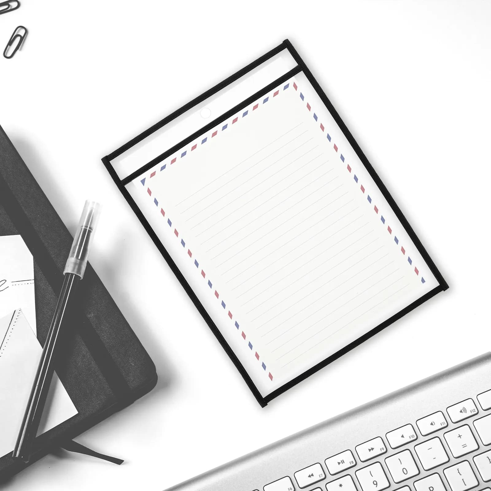 6Pcs File Organizer Folder Clear Sleeves Multipurpose Document Protectors Paper Storage Holder Plastic Sleeves for Paper