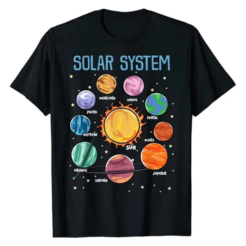 Sistema solare pianeti scienza spazio ragazzi ragazze stelo bambini t-shirt astrofisica come Pluto Mars The Sun Moon Stars Saturn Tees Tops