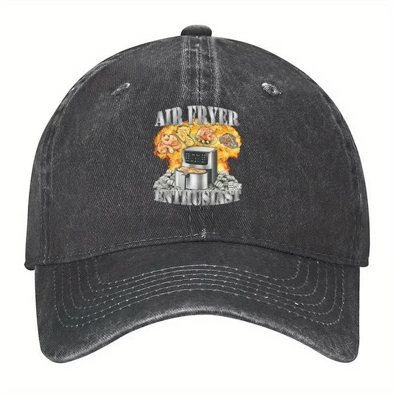 New Hats Air Fryer Enthusiast Oddly Specific Meme Funny Sarcasm 94395 Vintage Washed Baseball Cap TT4100% COTTON