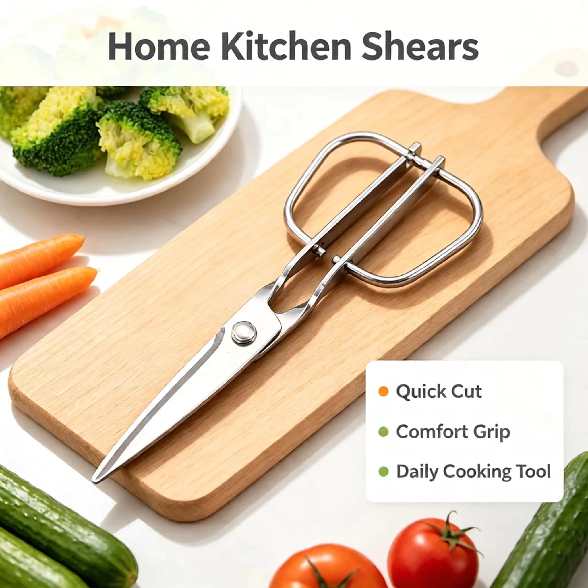 1/2 High-quality Sharp Kitchen Scissors Kitchen Stainless Steel Detachable Food Barbecue Scissors Multi-purpose Scissors