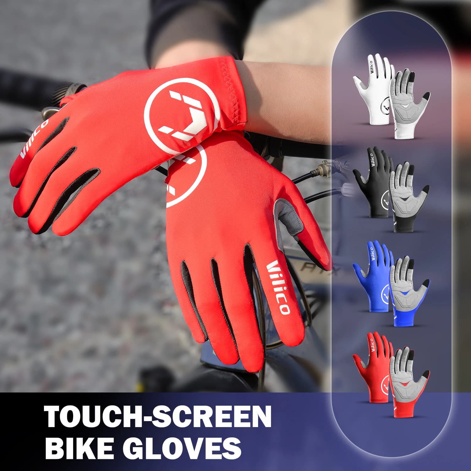 VILICO Cycling Gloves Anti-slip Women Men MTB Road Bicycle Gloves Breathable Gym Fitness Fishing Bike Racing Gloves