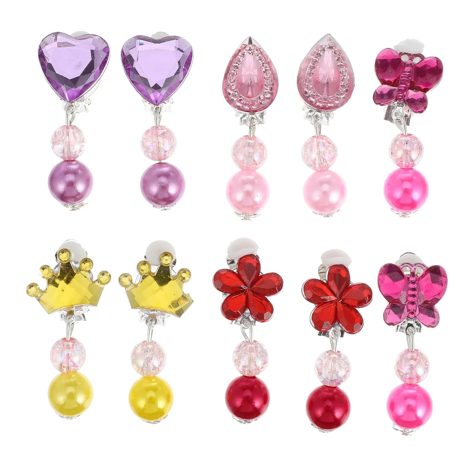 Set di 5 Paia di Orecchini a Clip, Morbidi e Sicuri, Senza Piercing, Adatti per Orecchie Sensibili, Gioielli Divertenti e alla Moda per Scuola e Appuntamenti