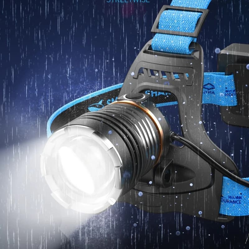 Smiling Shark High Power Strong Light Headlamp Variable Focus Waterproof Head Mounted LED Emergency Lighting Flashlight