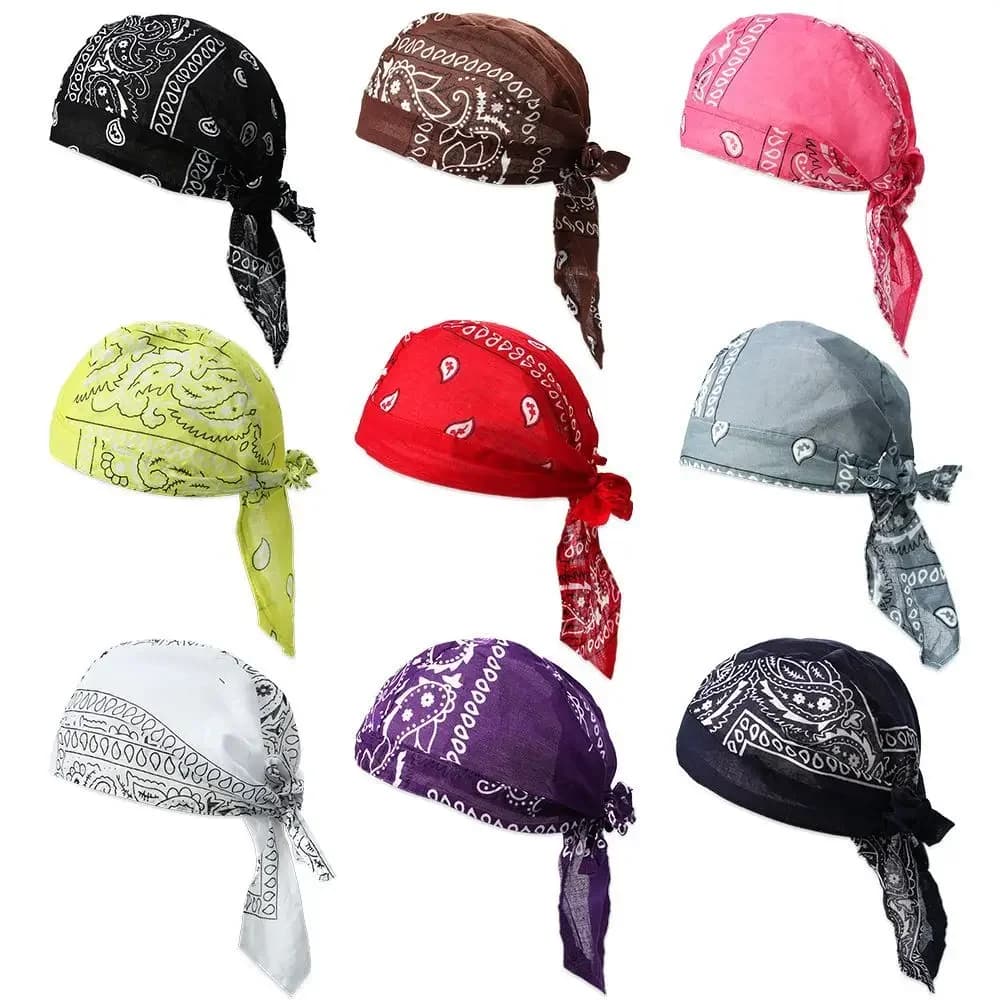 Men Women's Quick Drying Scarf Cotton Pirate Hat Outdoor Sports Cycling Bandana Sudore Cancer Chemo Cap Turbante Muslim