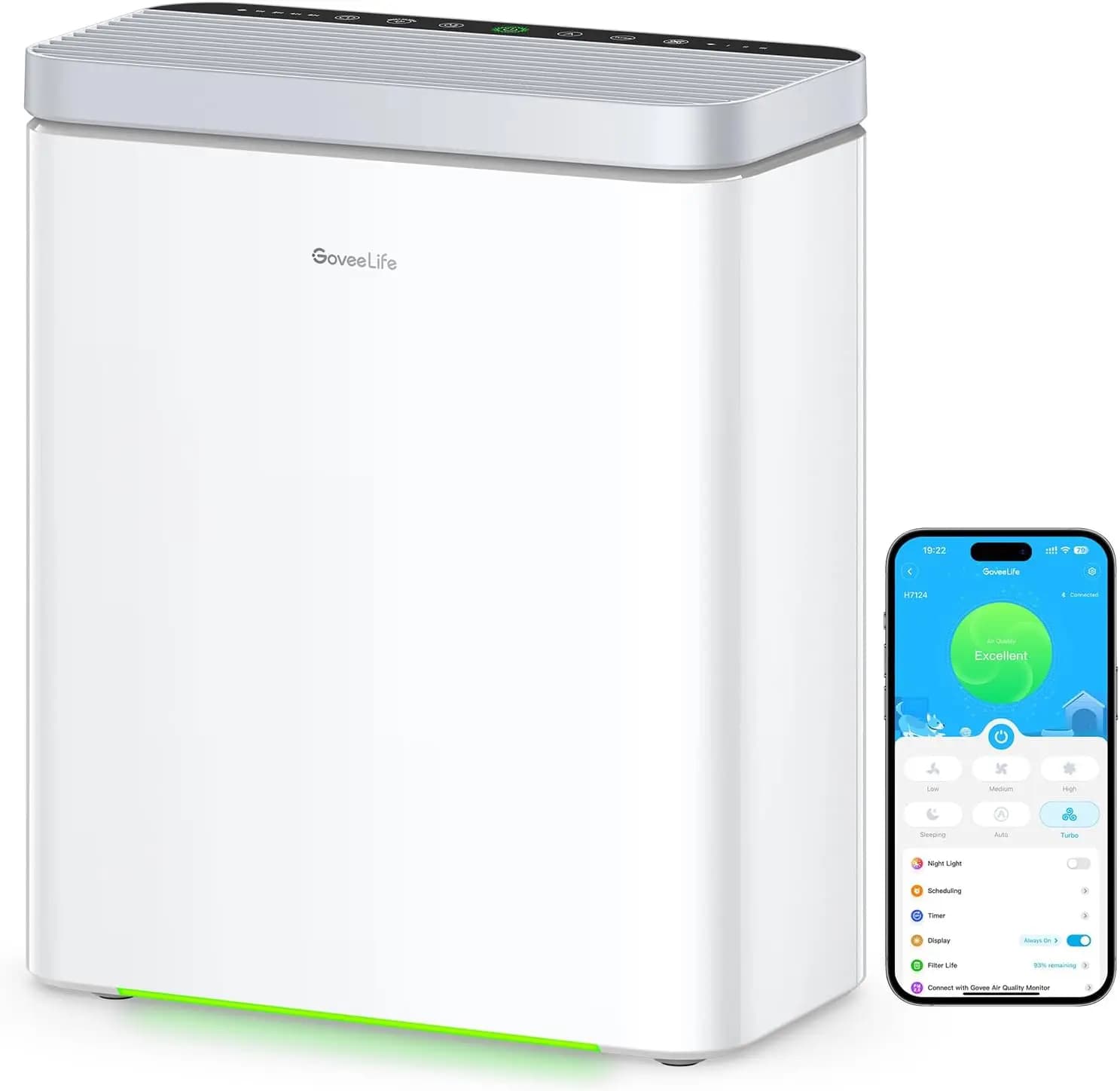 Purificatore d'aria intelligente per ambienti di grandi dimensioni fino a 1046 piedi quadrati, monitor PM2.5, controllo tramite app e Alexa, filtro 3 in 1
