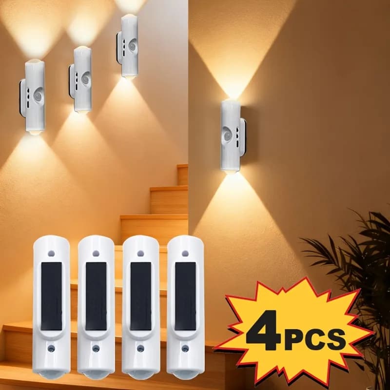1/2/4Pcs LED Motion Sensor Lights Adjustable Brightness USB Rechargeable Magnetic Night Light for Bedside Desk Stairs Closet