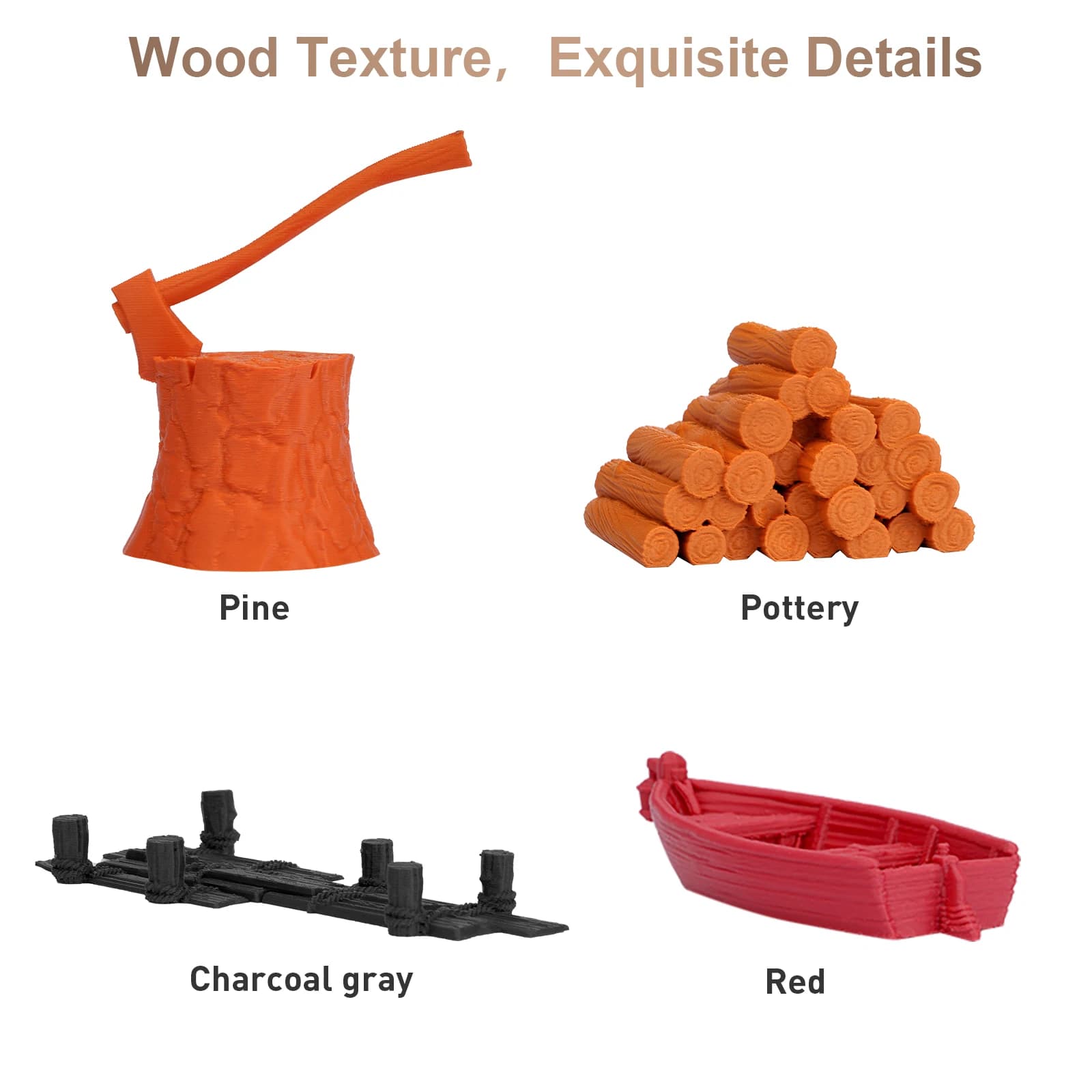 3KG PLA ERYONE Wood Filament for 3D Printer, 1.75mm +/- 0.03mm