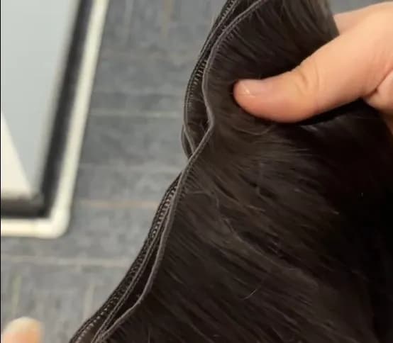 Estensioni dei capelli umani ricci con trama Genius senza cuciture cucite in tessuto leggero per capelli Fasci di capelli brasiliani lisci naturali