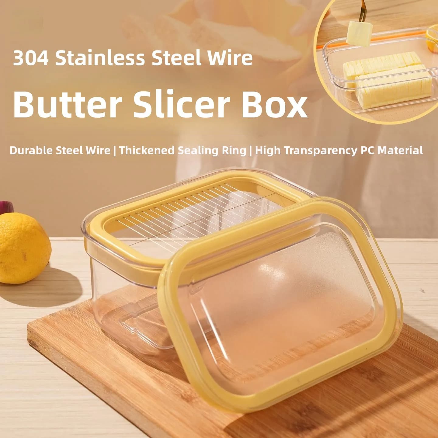 Container for Conservation Cheese and Butter with Cover, Borosilicate Glass Rectangular for Domestic Use