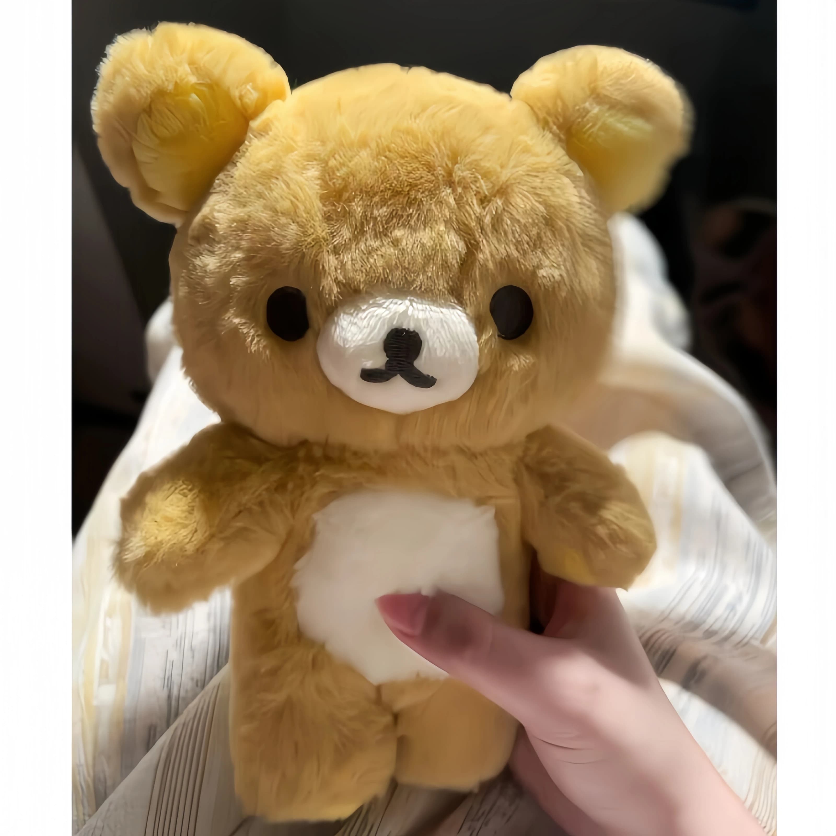 Peluche Kawaii Rilakkuma Korilakkuma a Pelo Lungo, Orsacchiotto Marrone e Bianco, Bambola Imbottita Rilakkuma, Regalo di Compleanno Carino per Ragazze