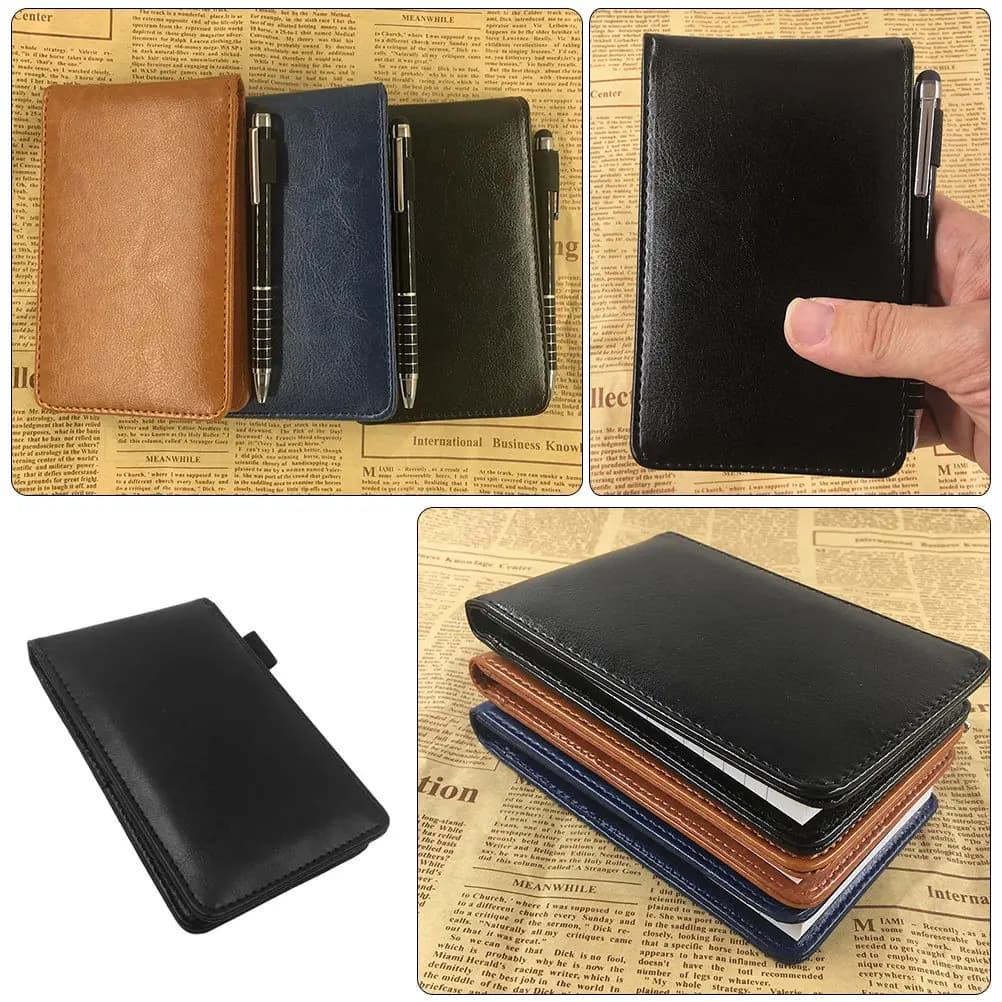 Black A7 Thickened Business Notebook Office Notepad Time Management Schedule Planner Portable Writing Journal Notepad
