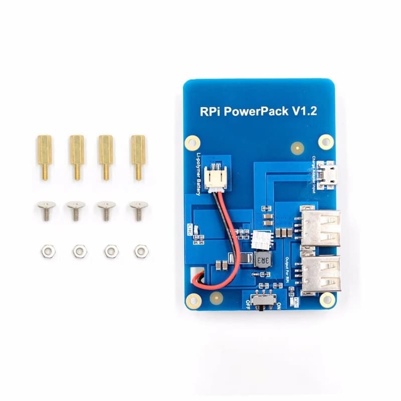 Scheda di espansione batteria al litio Raspberry Pi 3B/3B+ Doppio USB Power Ups Funziona offline