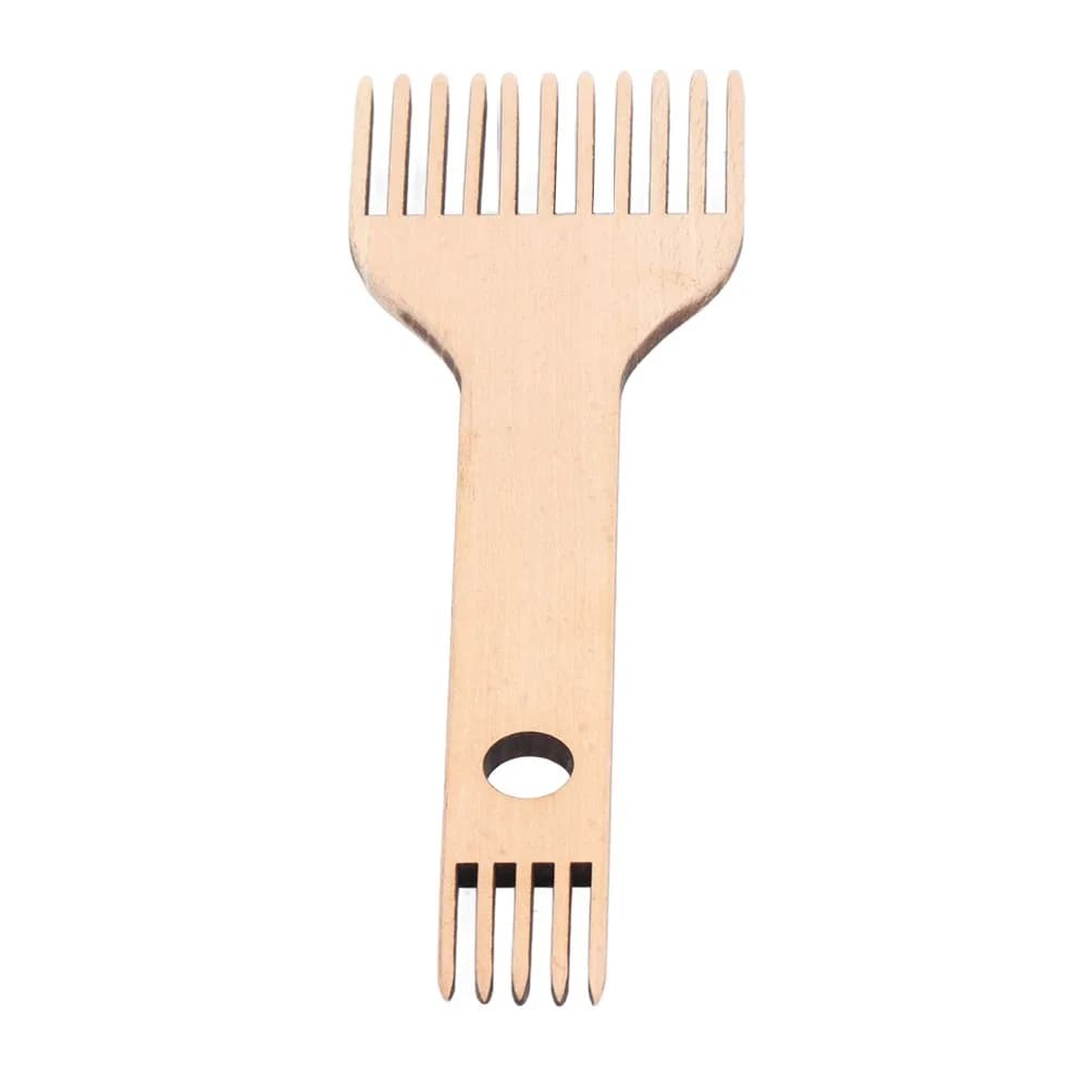 Double Ended Weaving Loom Comb Ergonomic Design Durable Beech Wood Fringe Braiding Tool Wooden Weaving Comb For Knitting Crafts
