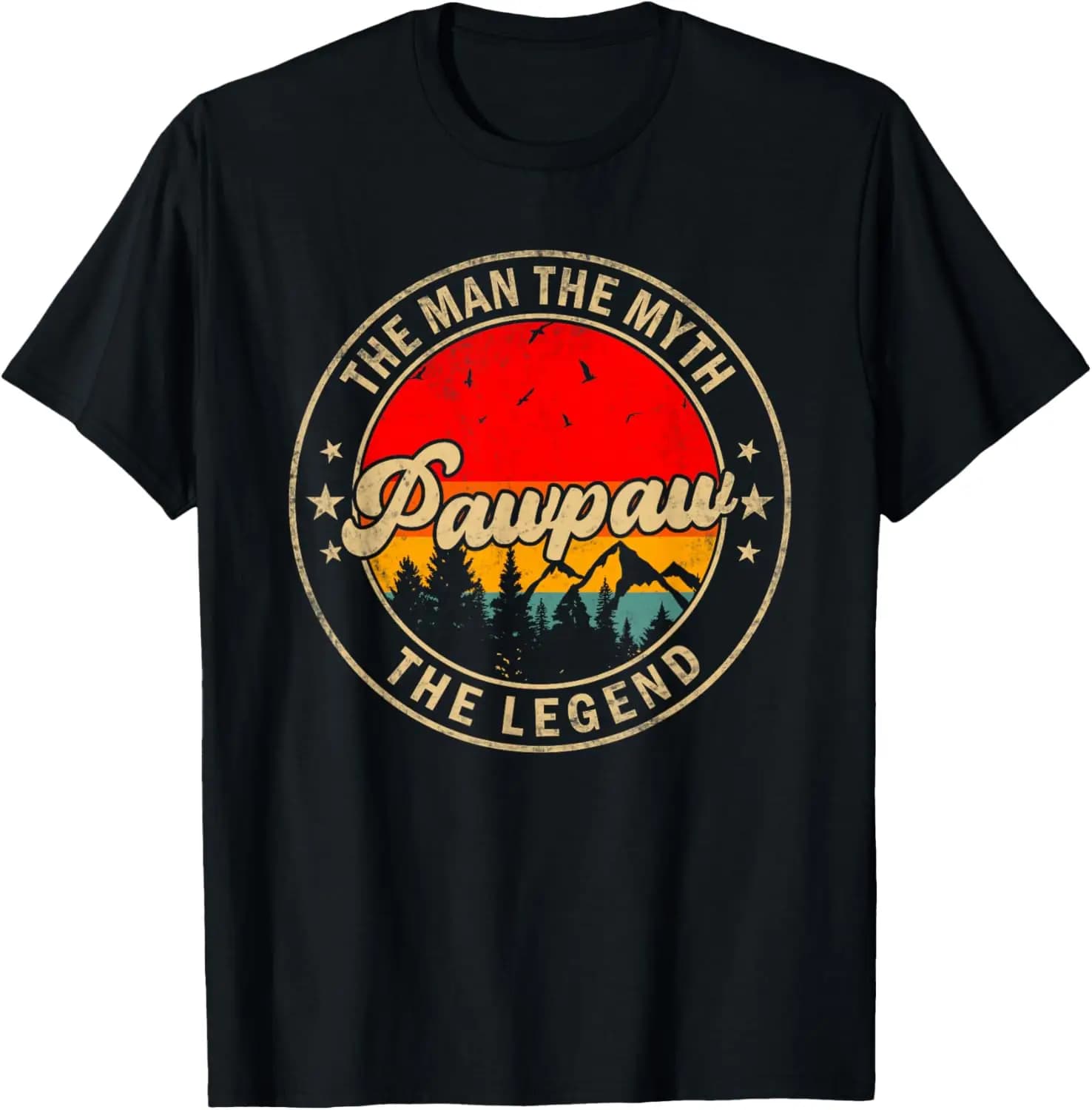 Pawpaw Man Myth The Legend Father's Day For Grandpa T-Shirt 100% Cotton Trendy Y2K Short-Sleeve Tee – Soft, Quick-Drying, &
