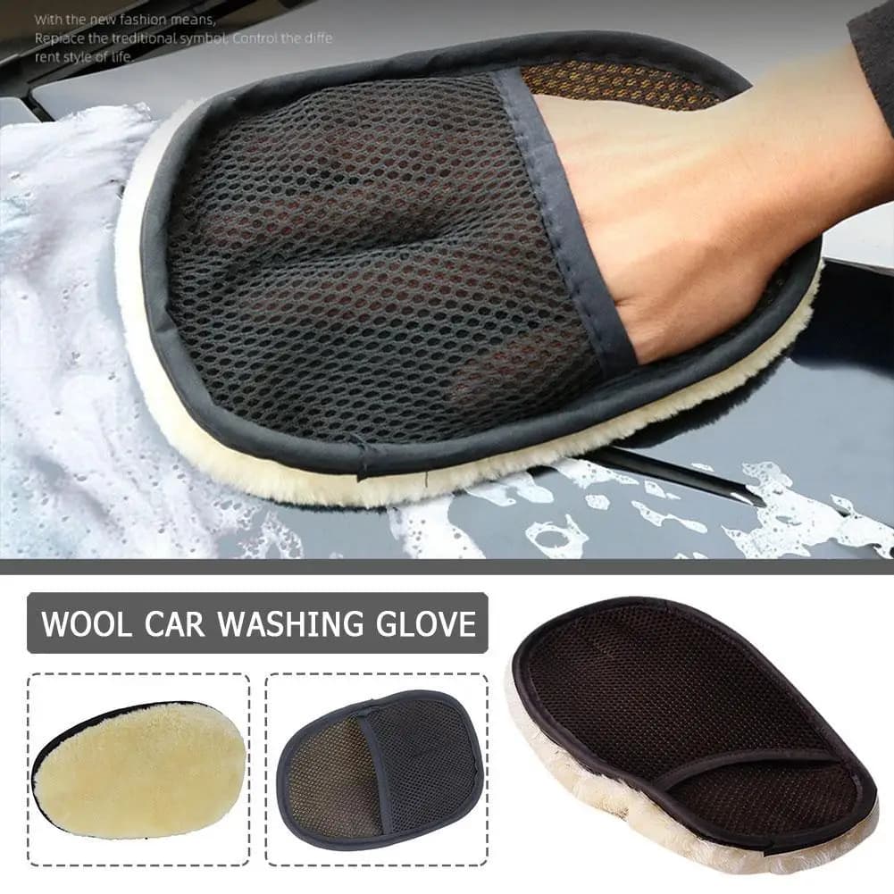 1 pz lavaggio auto guanti di lana imitazione peluche addensato guanti per pulire auto ceretta lucidatura prodotti per la pulizia dell'auto panno per la pulizia