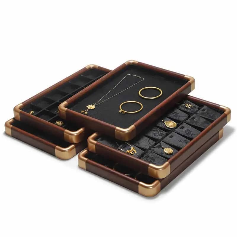 Chinese Style Solid Wood Jewelry Display Tray Gold Jewelry Necklace Ring Jade Storage Viewing Tray Jewelry Storage Tray ZJ50