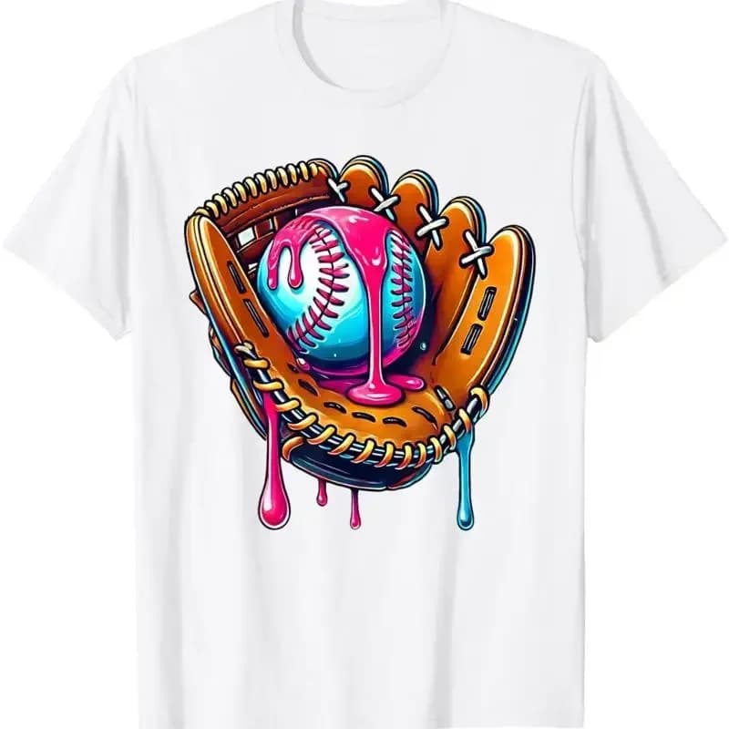 Baseball Glove Drip Ice Cream Sprinkles Boy Toddler T Shirt