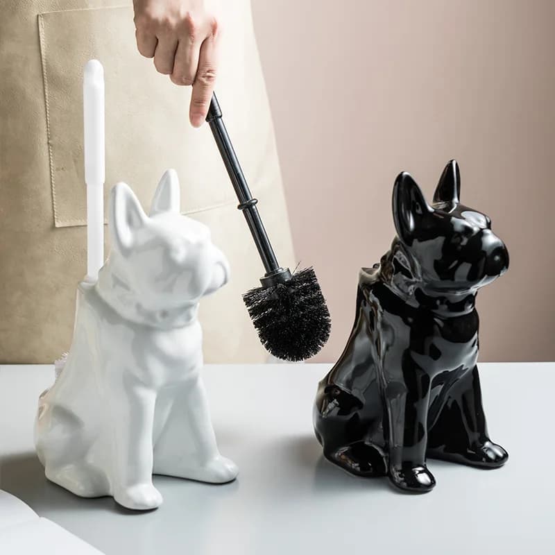 Creative Ceramic Simple Bathroom Toilet Brush Cleaning Brush Ceramic Base Plastic Brush Toilet Supplies Decoration