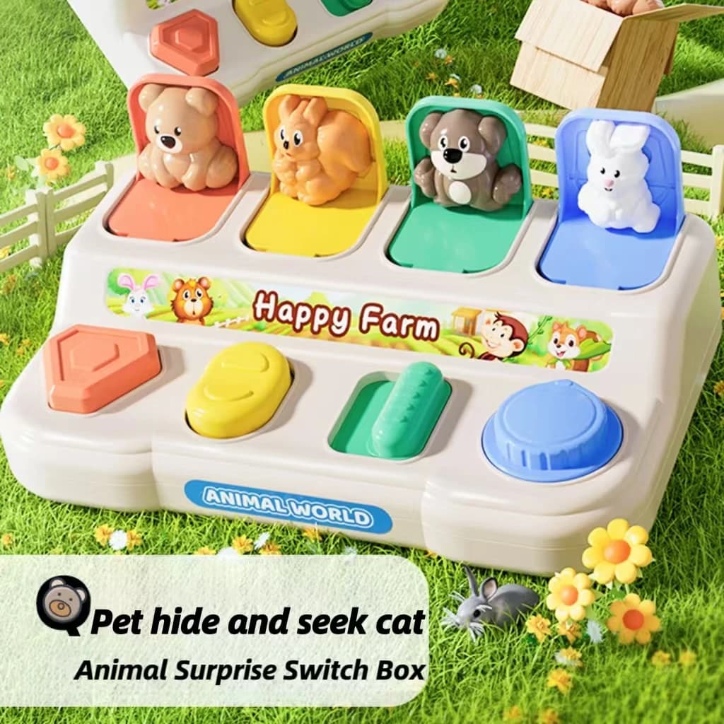 Simpatici animali a sorpresa interruttore box puzzle illuminazione giocattoli per sviluppare la capacità del pensiero giocattoli logici per bambini