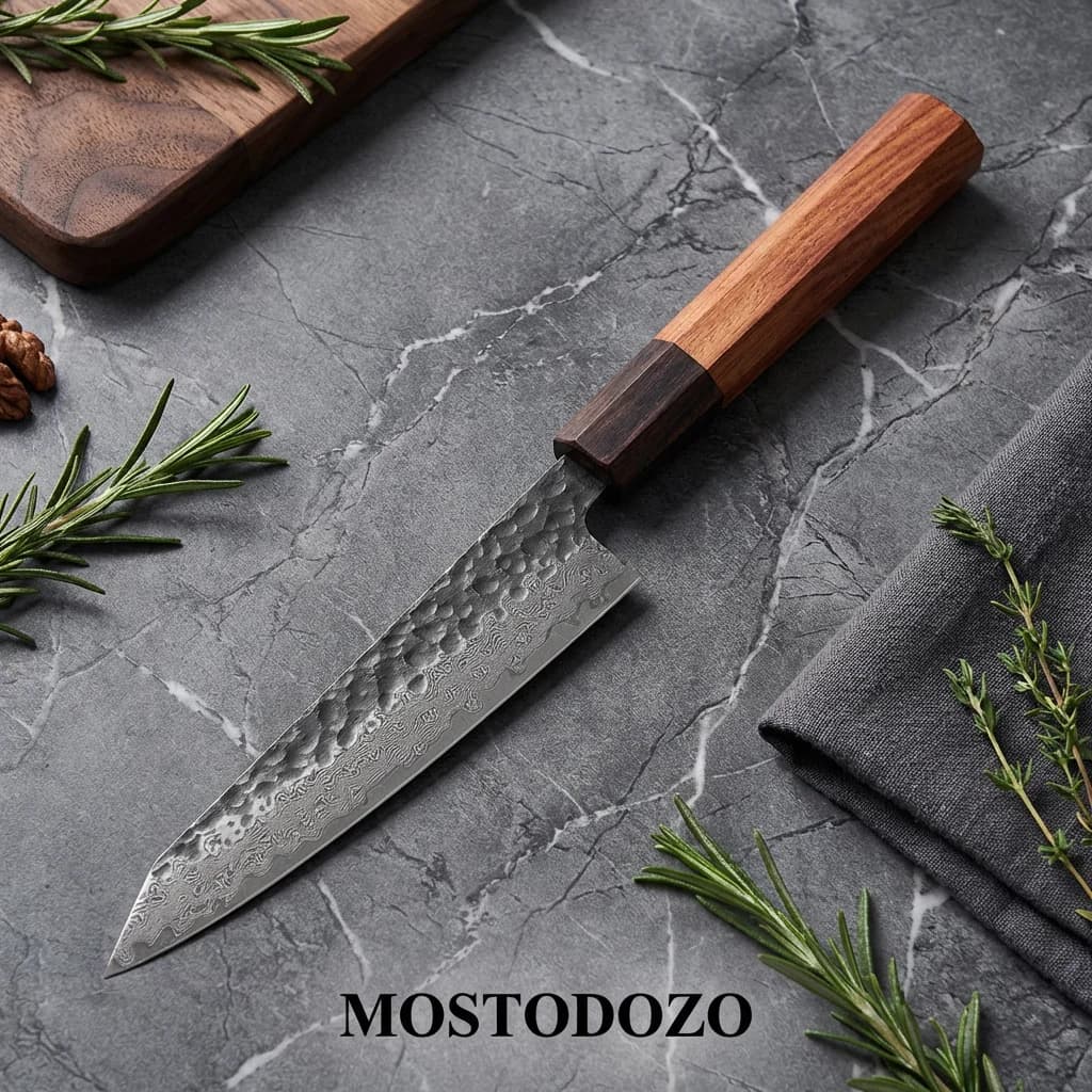 MOSTODOZO 5" Inch Kitchen Utility Knife Japanese 67-layer Damascus Steel Fruit Peeler Handmade Universal Professional Chef Knife