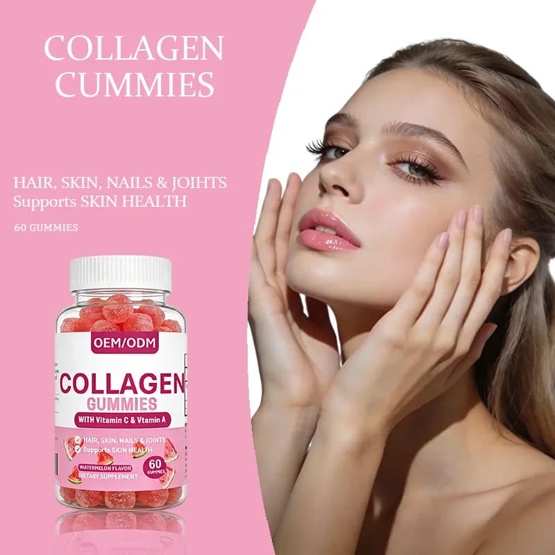 Le caramelle gommose al collagene integrano la nutrizione vitaminica e promuovono unghie, pelle e capelli sani.