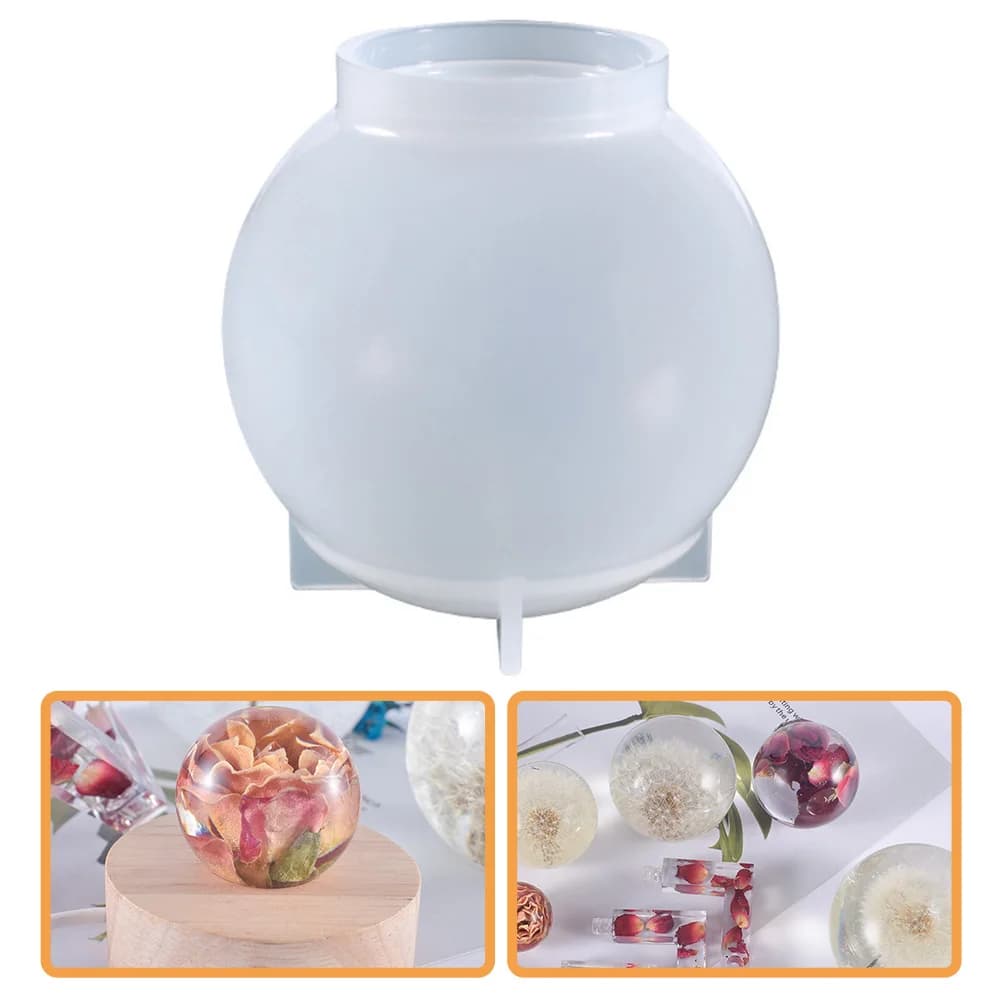 1PC 80 millimetri Sfera di Cristallo Del Silicone Stampo Sfera Riutilizzabile FAI DA TE Mestiere Decorazione Della Resina Trasparente Globo Stampi Flessibile Durevole Epossidico