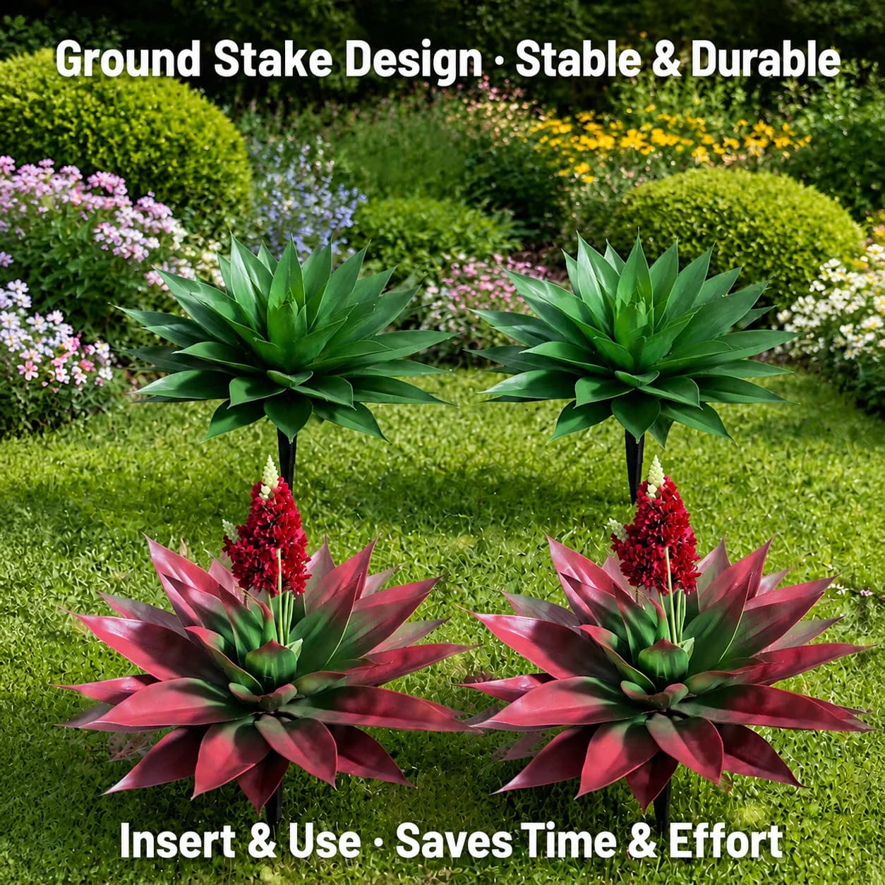 Artificial Agave Decorative Plant Lifelike Ground Insert Plant Garden Decoration Plant Ground Insert For Hotel Outdoor Balcony
