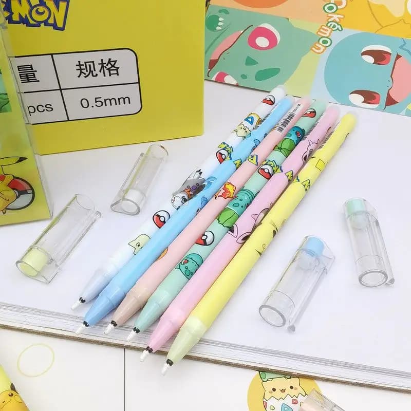 6/12 pezzi carino Pikachu penna gel cancellabile Kawaii Pokemon prodotti materiale scolastico classico cartone animato Anime figura regali di cancelleria