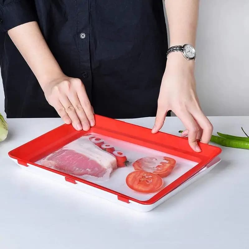 Vassoio riutilizzabile per la conservazione degli alimenti Contenitori creativi impilabili per la preparazione dei pasti 30 * 21 cm Contenitore di plastica fresco senza BPA