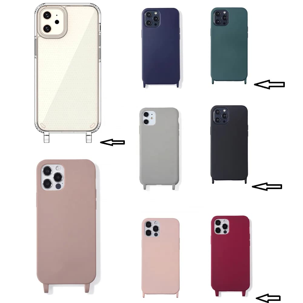 Custodia per cellulare con collana a catena in silicone di lusso con cordino per tracolla per iPhone 16 Pro 15 Pro Max 14 Plus X XS 7 8 Cavo